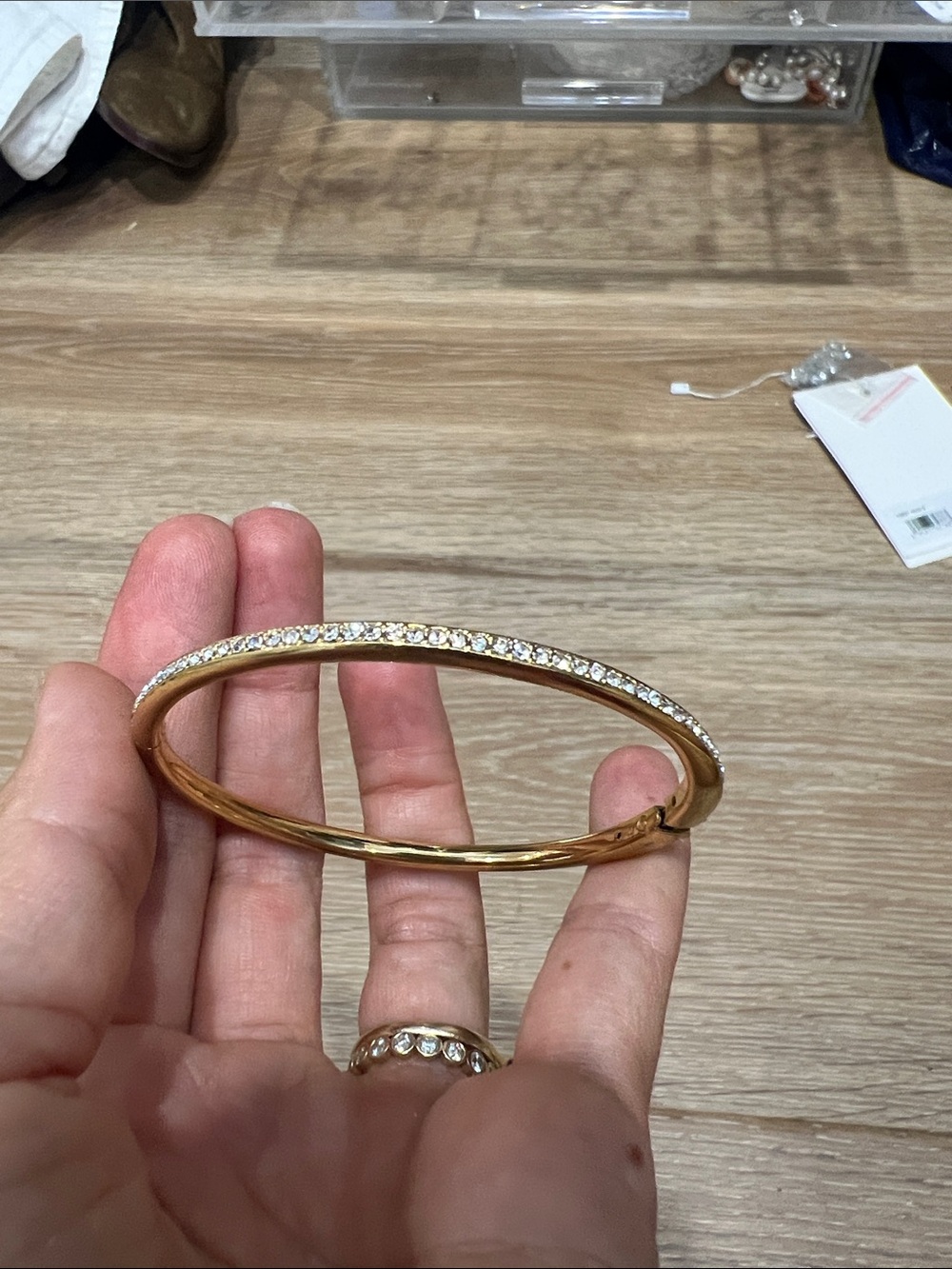 Nadri Gold Pavé Crystal Bangle Bracelet